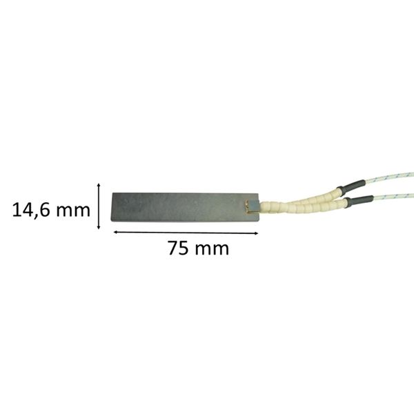 Igniter flat ceramic for pellet stove: 75 mm x 14,6 mm x 4,3 mm 250 Watt